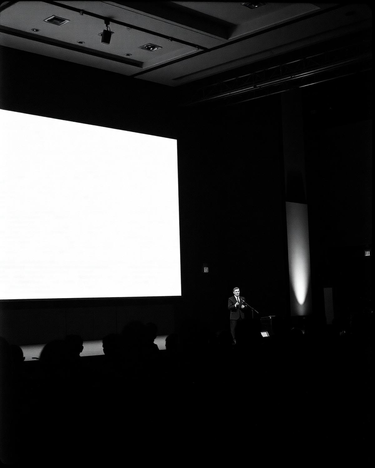 Speaker on stage